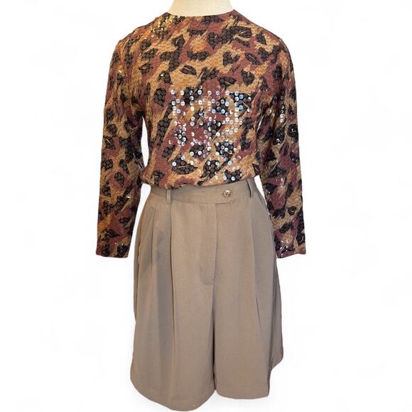 VTG Liz Claiborne Collection 100% Silk Sequin Cardigan Blouse Top Sz 4P Sparkle - Picture 2 of 9